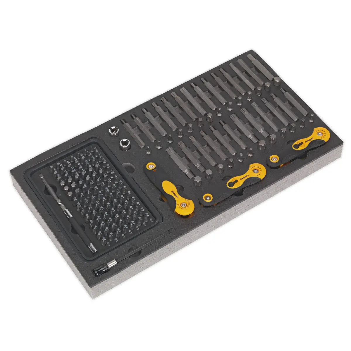 Siegen Specialised Bit Set & Folding Hex Keys With Tool Tray 192Pc S01126 1