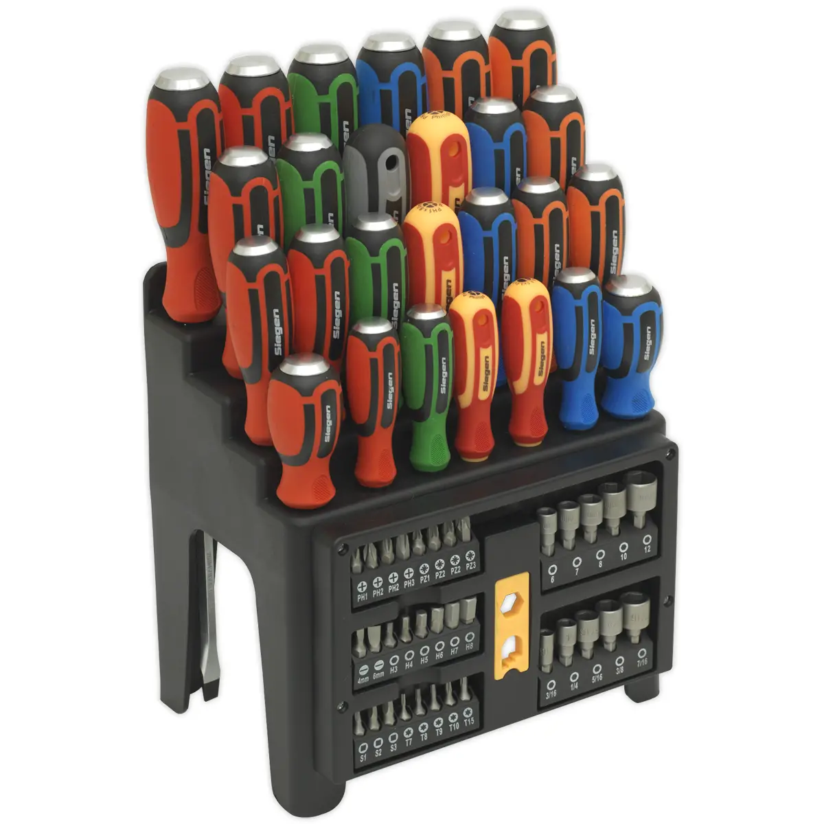 Siegen Hammer-Thru Screwdriver, Bit & Nut Driver Set 61Pc S01153 1