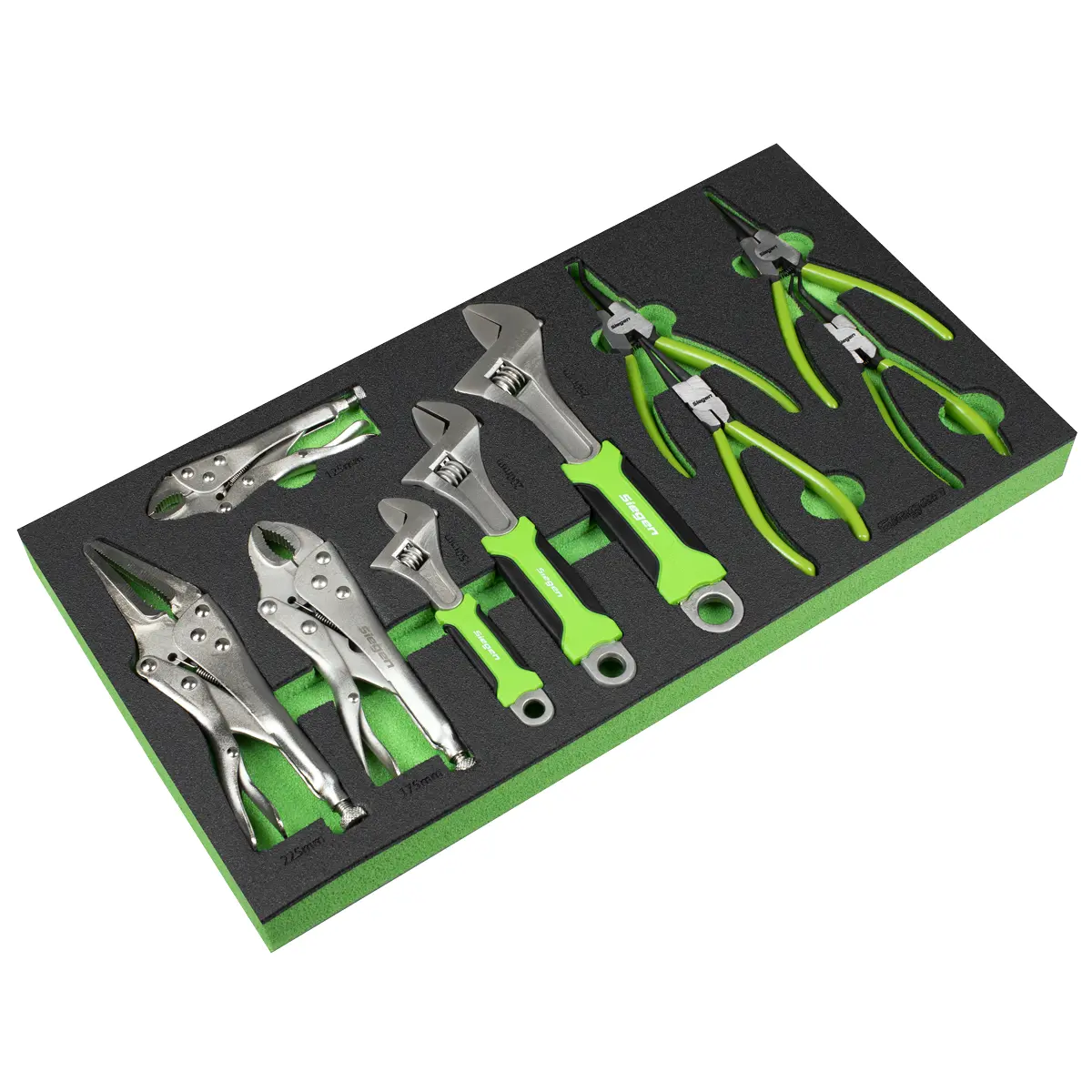 Siegen Adjustable Wrench & Pliers Set With Tool Tray 10Pc S01278 1