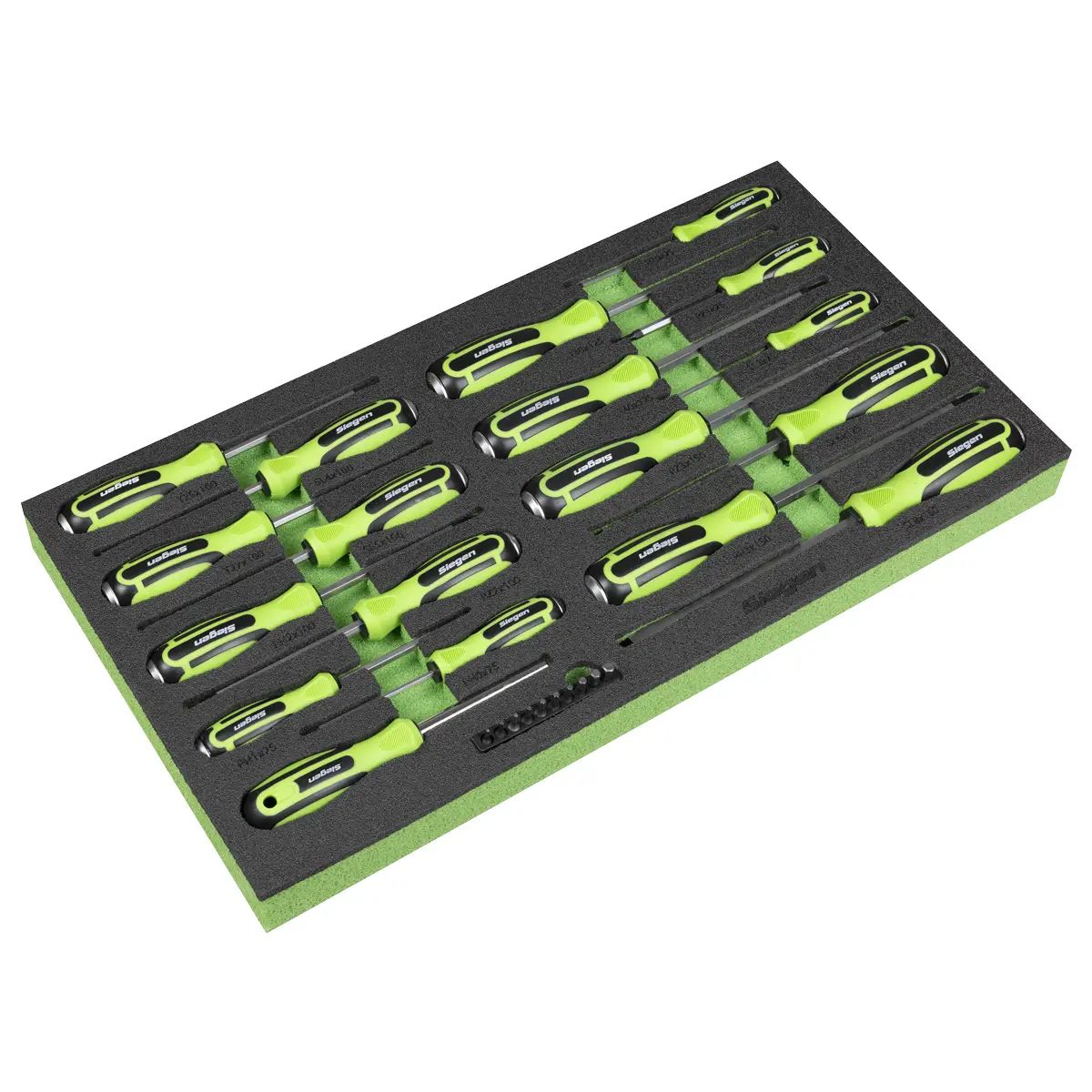Siegen Hammer-Thru Screwdriver, Bit Driver & Bit Set With Tool Tray 28Pc S01281 1