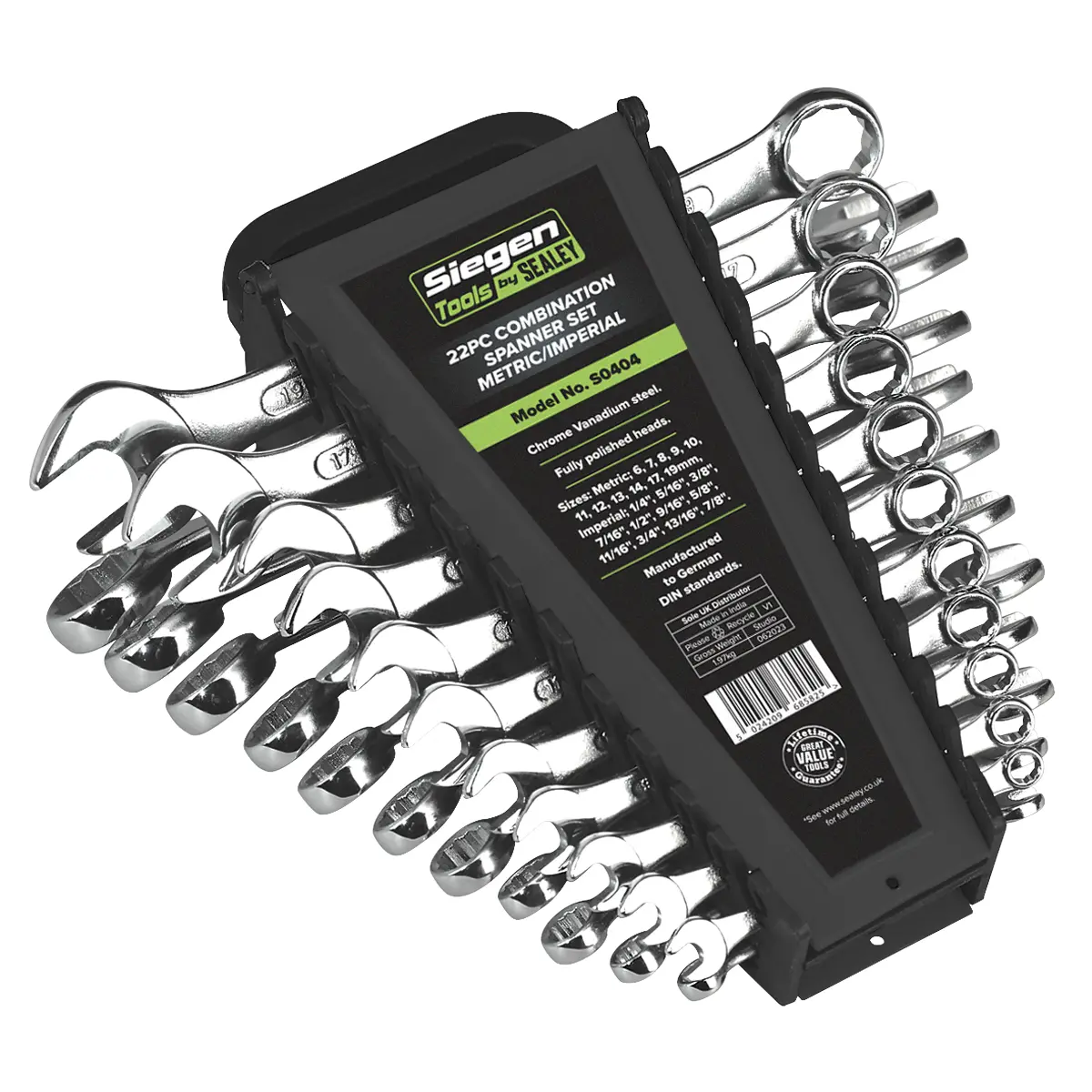 Siegen Metric/Imperial Combination Spanner Set 22Pc S0404 1