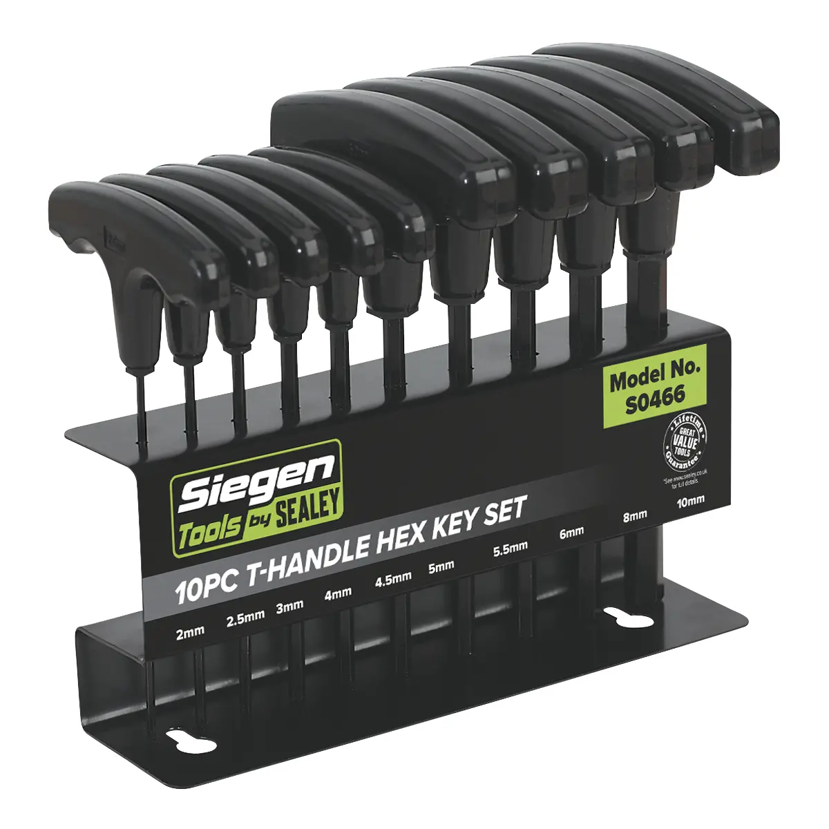 Siegen T-Handle Hex Key Set 10Pc S0466 1