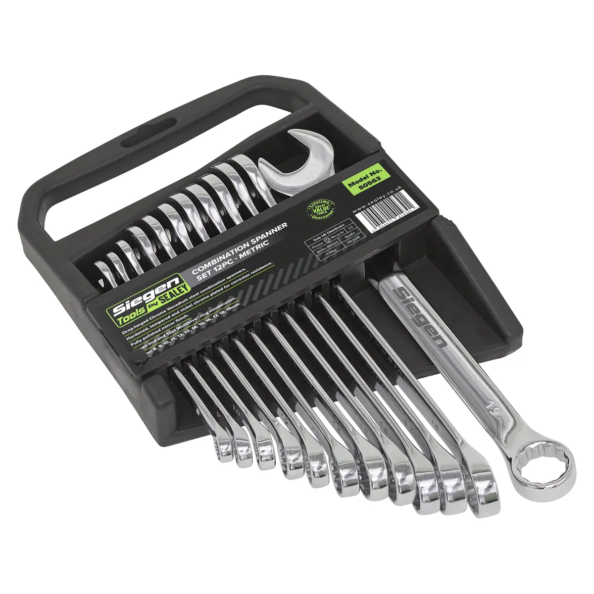 Siegen Combination Spanner Set 8-19Mm 12Pc S0563 1