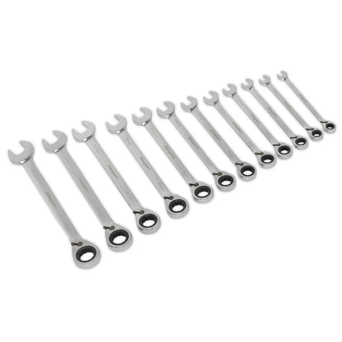 Siegen Reversible Combination Ratchet Spanner Set 12Pc S0840 1