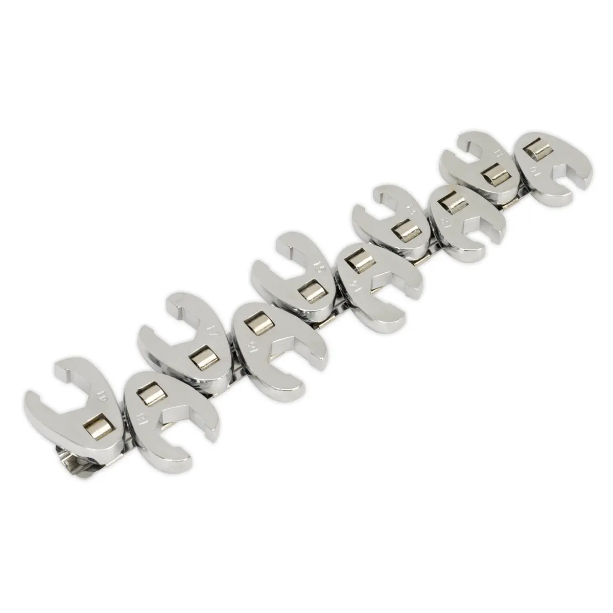 Siegen Flare Nut Crow's Foot Wrench Set 3/8"Sq Drive 10Pc S0845 1