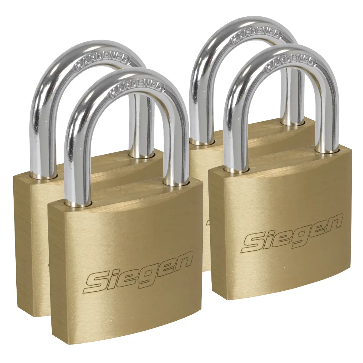 Siegen Brass Body Padlock With Brass Cylinder Keyed Alike - Pack Of 4 S0992 1