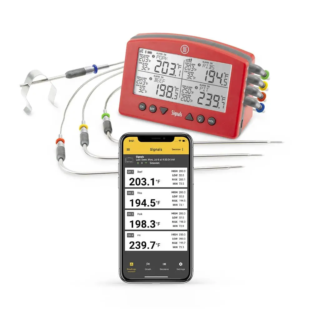 Thermoworks Signals™ Bbq Alarm Thermometer With Wi-Fi And Bluetooth® 1