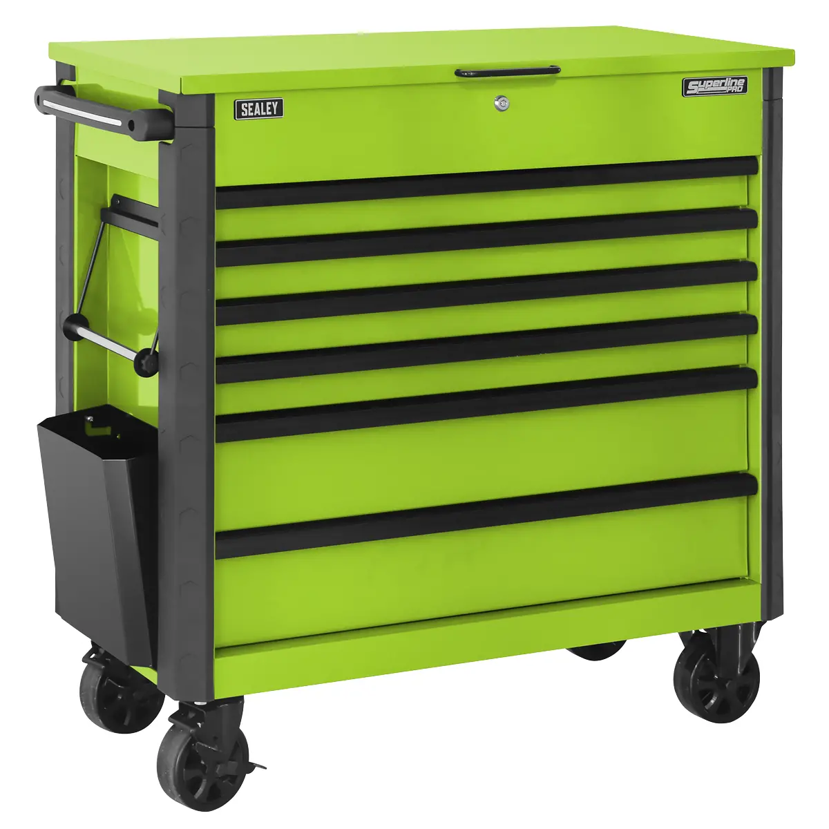 Superline Pro Tool Trolley 6 Drawer - Green Ap366hv 1