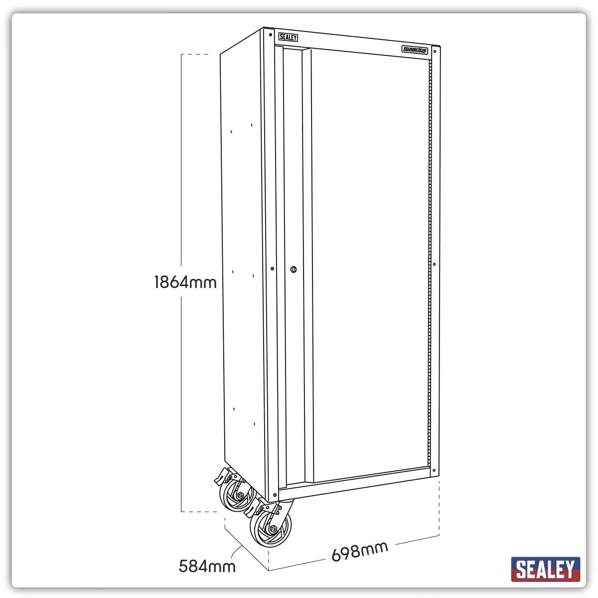 Superline Pro Superline Pro® Black Edition Side Locker With Castors 1864Mm Ap6104be 2