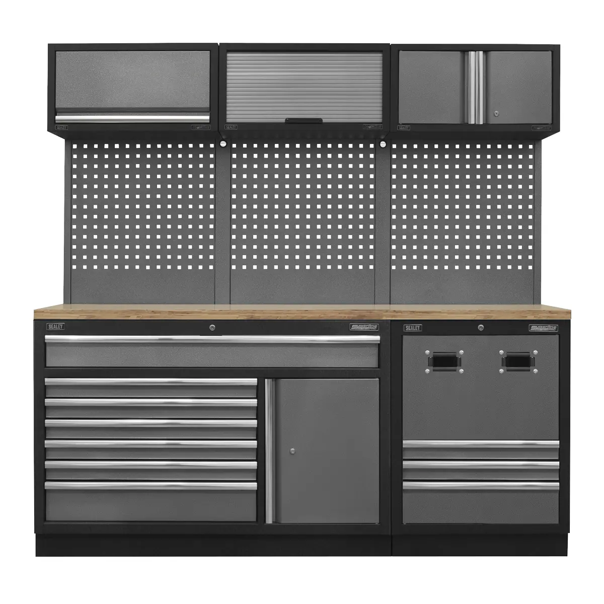 Superline Pro Superline Pro® Modular Storage System Combo With Pressed Wood Worktop Apmsstack14w 1
