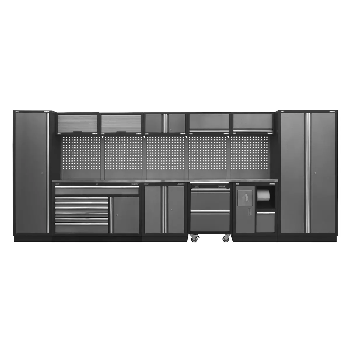 Superline Pro Superline Pro® Storage System With Stainless Worktop 4.92M Apmsstack15ss 1