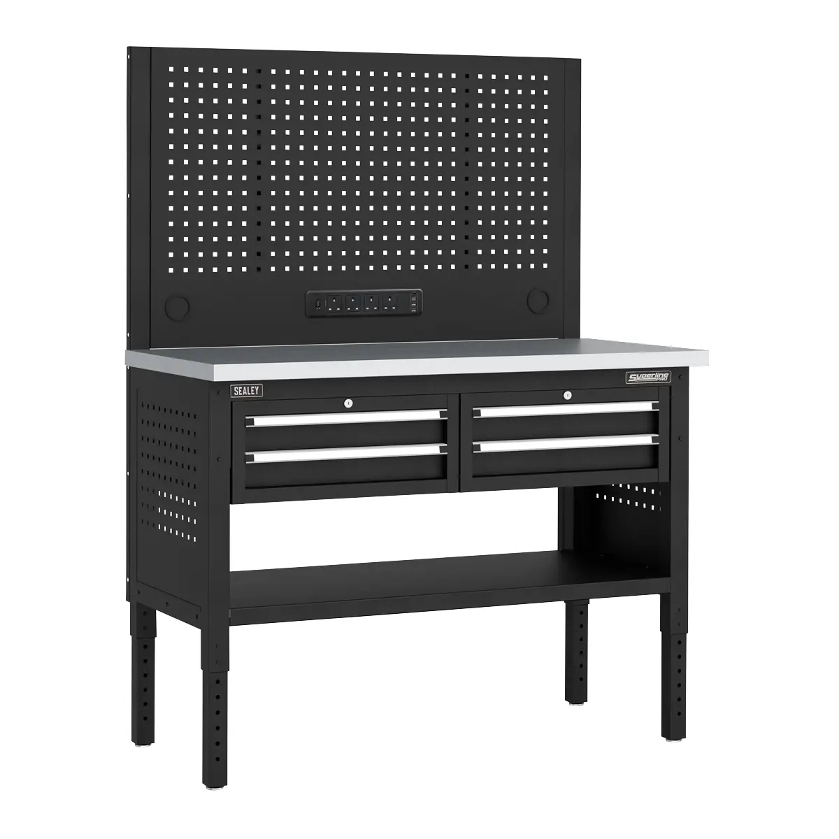 Superline Pro Superline Pro Modular Workbench With 4 Drawers Stainless Steel Wo… 1