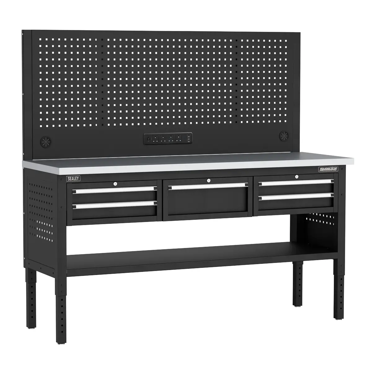 Superline Pro Superline Pro Modular Workbench With 5 Drawers Stainless Steel Wo… 1
