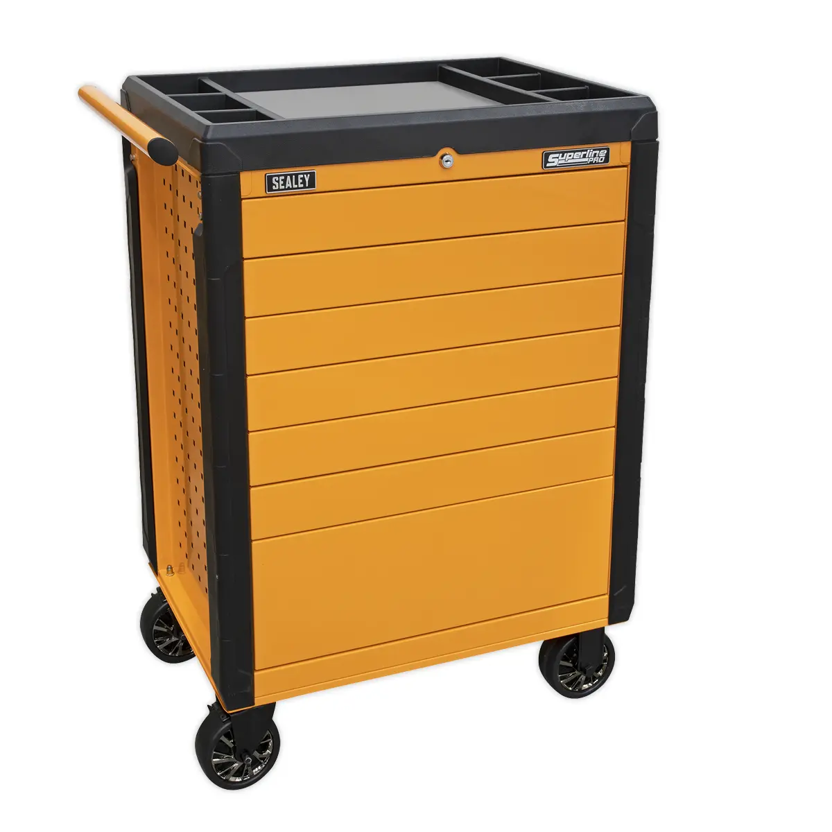 Superline Pro Superline Pro® Push-To-Open Rollcab 7 Drawer - Orange Appd7o 1