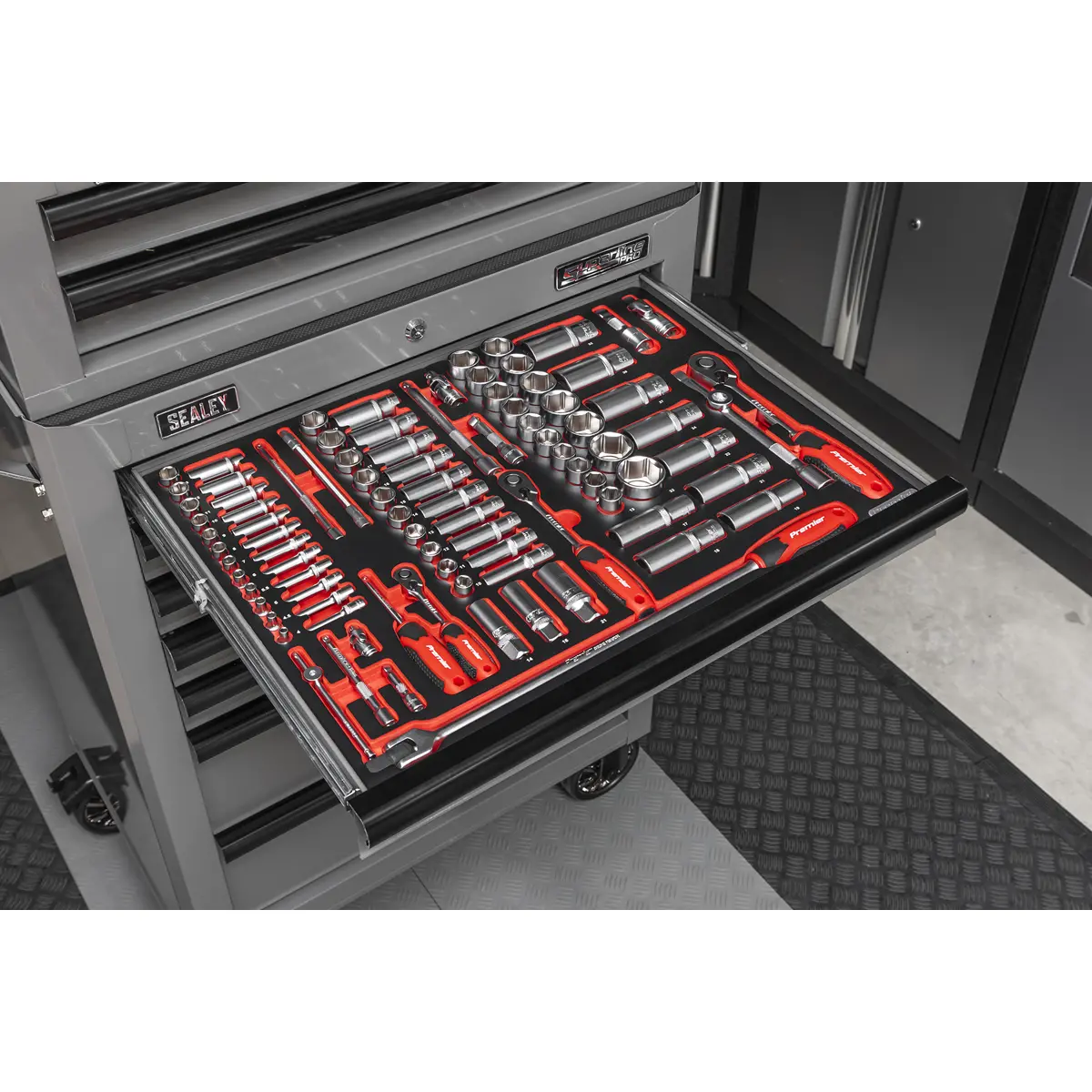 Superline Pro Superline Pro® Tool Chest Combination 14 Drawer With 446Pc Tool Kit - Grey Tbtpcombo6 2