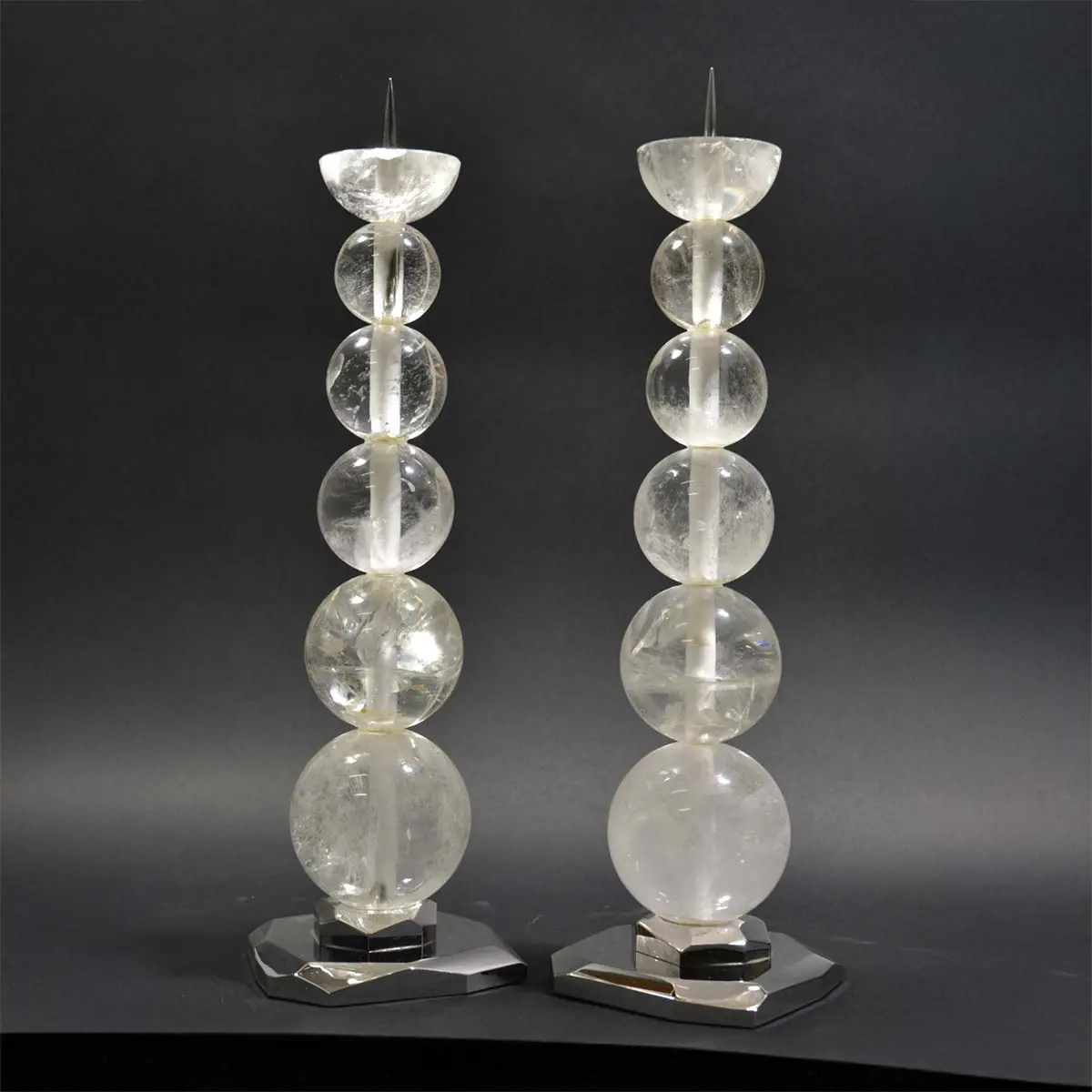 Crystal Quartz Candle Holders 1