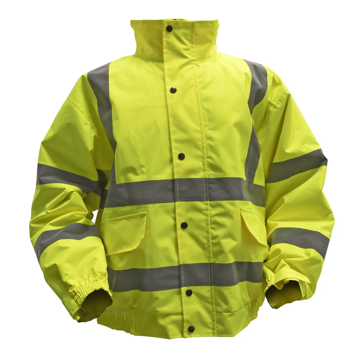 Worksafe® Hi-Vis Yellow Jacket With Quilted Lining, Elasticated Waist & Cuffs - Large 802L 1