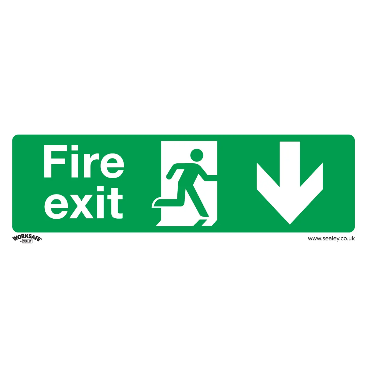 Worksafe® Fire Exit (Down) Safety Sign - Self-Adhesive Vinyl Ss22v1 1