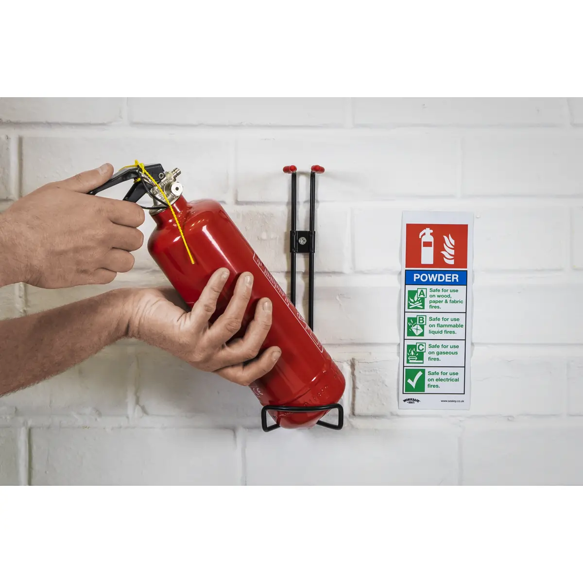 Worksafe® Powder Fire Extinguisher Safety Sign - Self-Adhesive Vinyl Ss52v1 2
