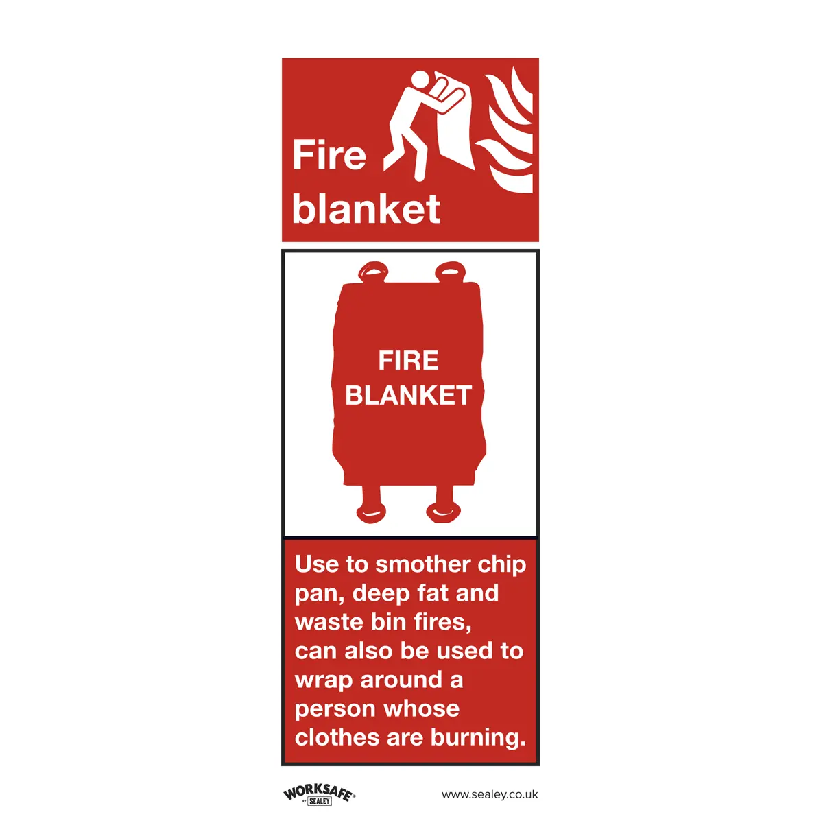 Worksafe® Fire Blanket Safety Sign, Self-Adhesive Vinyl - Pack Of 10 Ss53v10 1