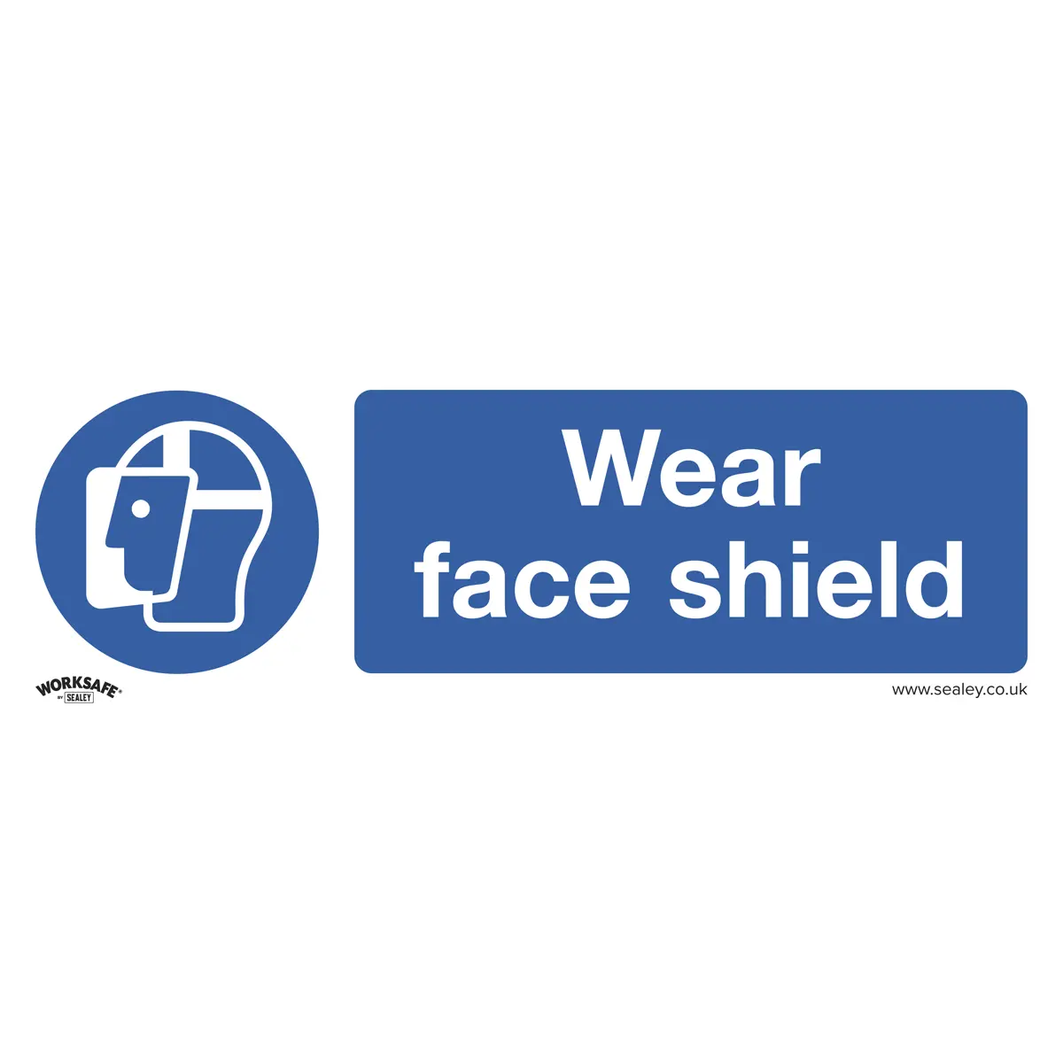 Worksafe® Wear Face Shield Safety Sign - Self-Adhesive Vinyl Ss55v1 1
