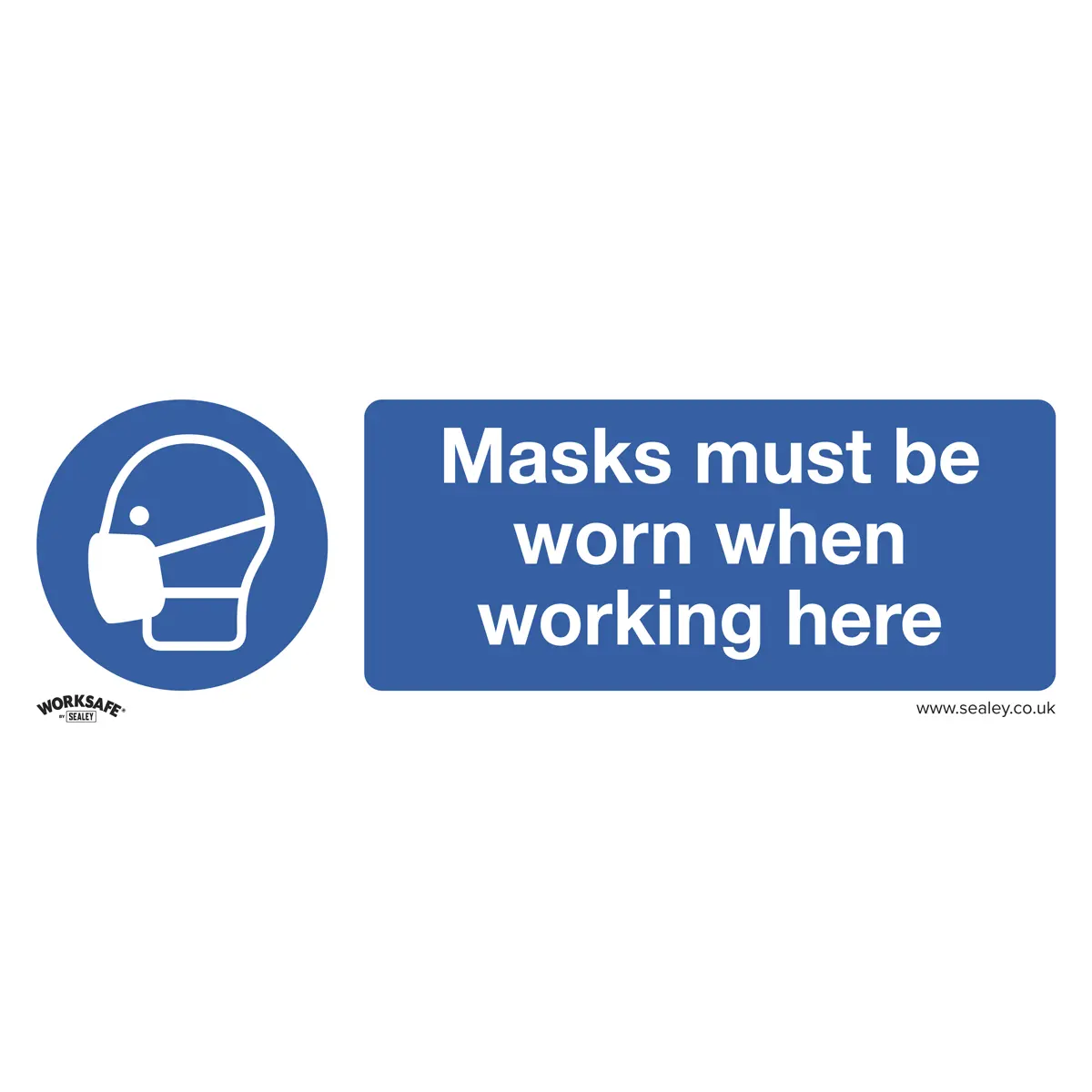 Worksafe® Masks Must Be Worn Safety Sign - Rigid Plastic Ss57p1 1