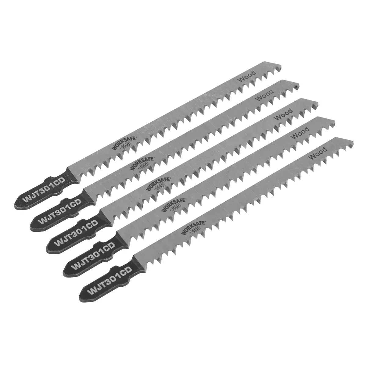 Worksafe® Jigsaw Blade For Wood & Plastics 90Mm 8Tpi - Pack Of 5 Wjt301cd 1