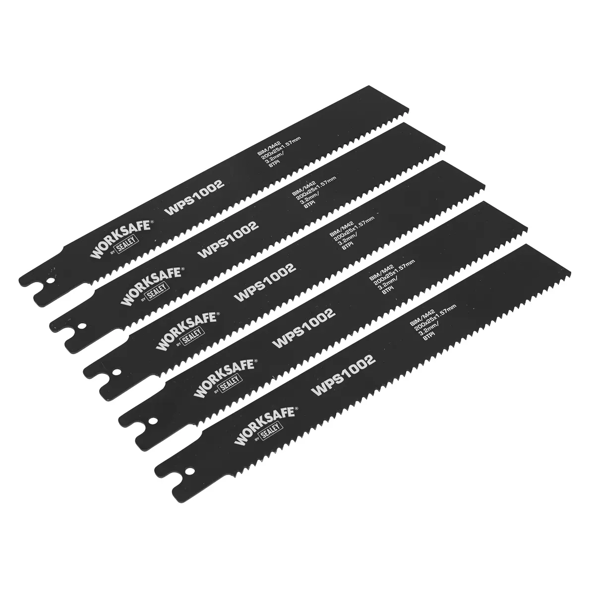 Worksafe® Pipe Saw Blade 200 X 25 X 1.7Mm 8Tpi - Pack Of 5 Wps1002 1
