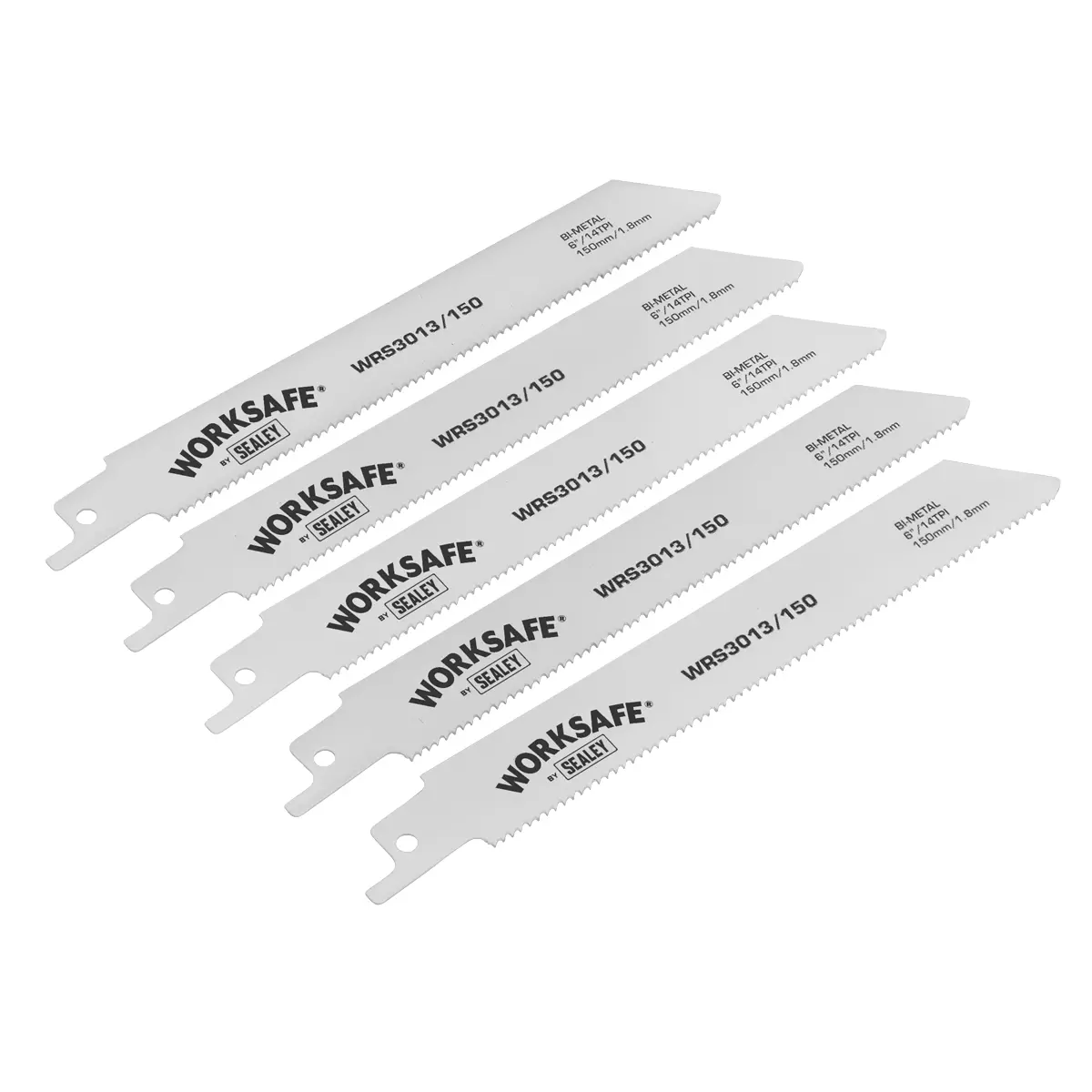Worksafe® Reciprocating Saw Blade 150Mm 14Tpi - Pack Of 5 Wrs3013/150 1