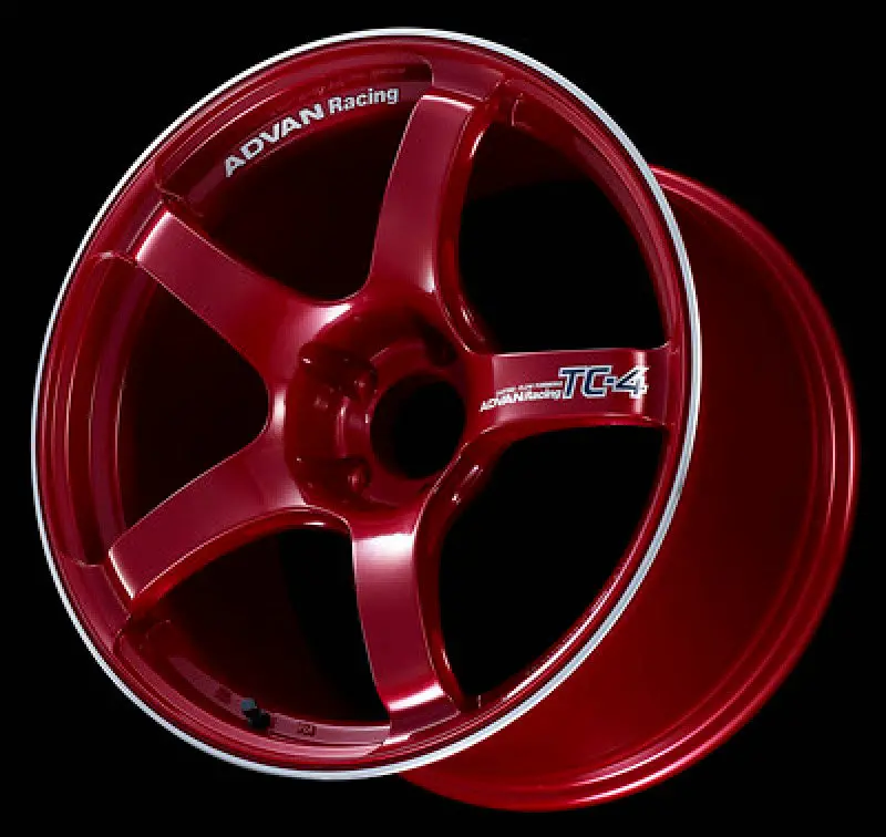Advan Tc4 15×7.0″ +42Mm Offset 4×100Mm Candy Red Racing Wheel With Center Ring 1