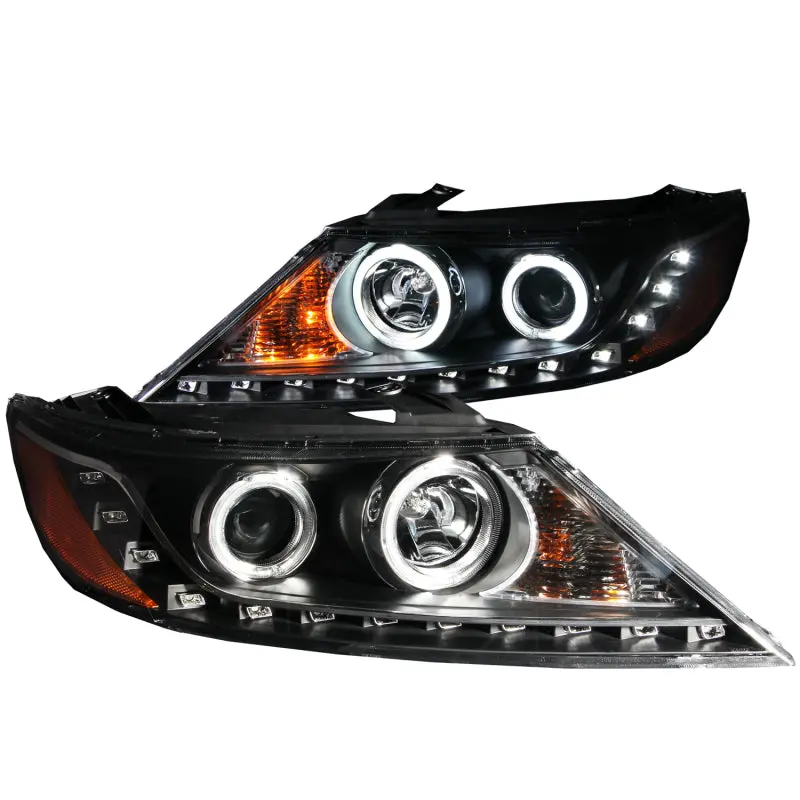 Anzo Projector Headlights With Halo Rings – Ccfl Technology, Black Housing For 2011–2013 Kia Sorento 1