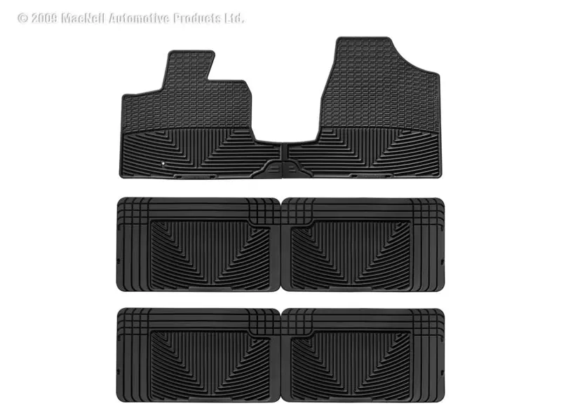 Wt Rubber Floor Mats — Rear Fitment, Black Finish 1