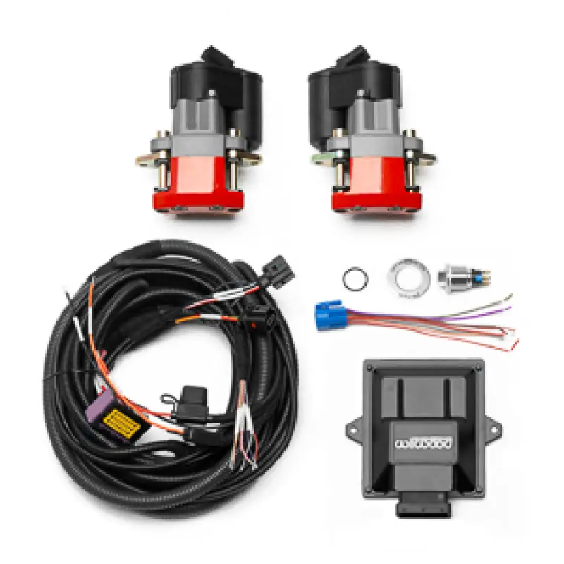 Wilwood Electronic Parking Brake Retrofit Kit For Rear Axles – Includes Switch Harness & Red Powder-Coated Calipers 1