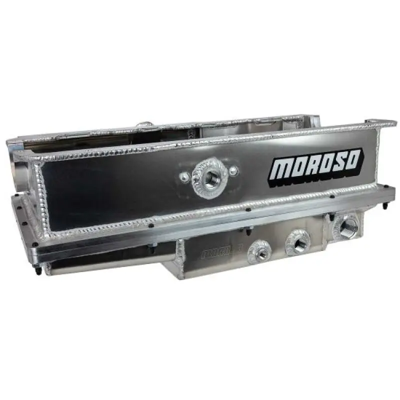 Moroso Aluminum Wet Sump Oil Pan – Sbf 351W, Two-Piece Design, -16An Fitting 1