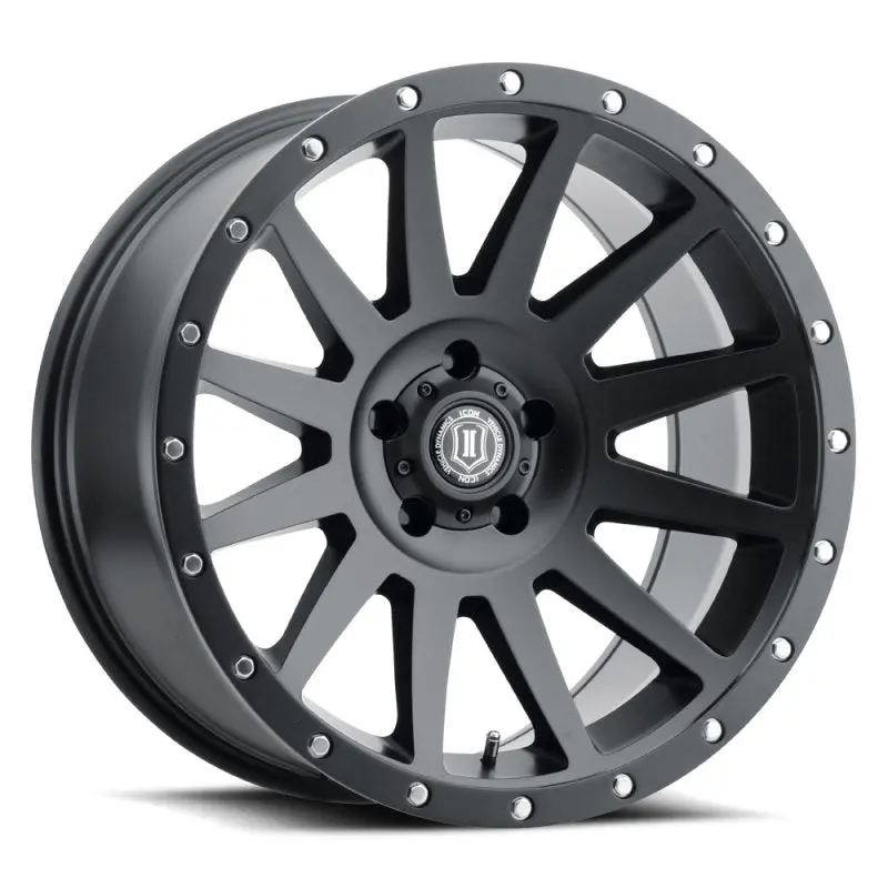 Icon Satin Black 20X10 Off-Road Wheel: 5X150 Bolt Pattern, -19Mm Offset, 4.75In Backspace, 110.10Mm Bore 1