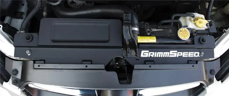 Grimmspeed Radiator Shroud With Integrated Tool Tray – Textured Black For 2005–2009 Subaru Legacy & Outback 1