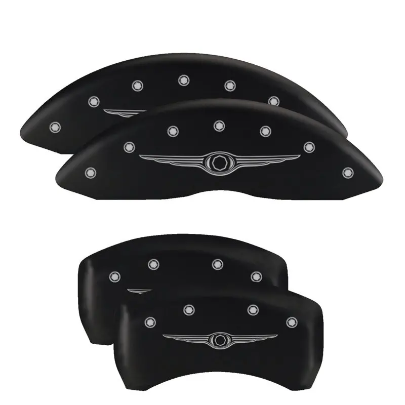 Mgp Engraved Front Caliper Covers – Black Finish With Silver Chrome Accents 1
