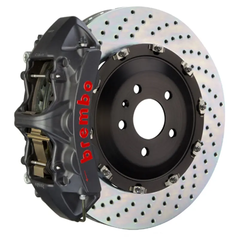 Brembo Gts Big Brake Kit For 2015–2023 Ford Mustang Gt/V6/Ecoboost – Front, 6-Piston Calipers, 380X34Mm Drilled Two-Piece Rotors 1