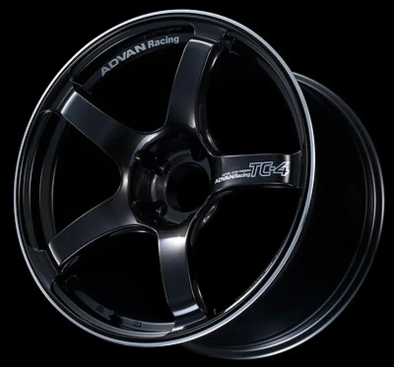 Advan Tc4 Forged Alloy Wheel — 17×7.0", +47 Offset, 4×100 Pcd, Black Gunmetallic Finish With Ring Accent 1