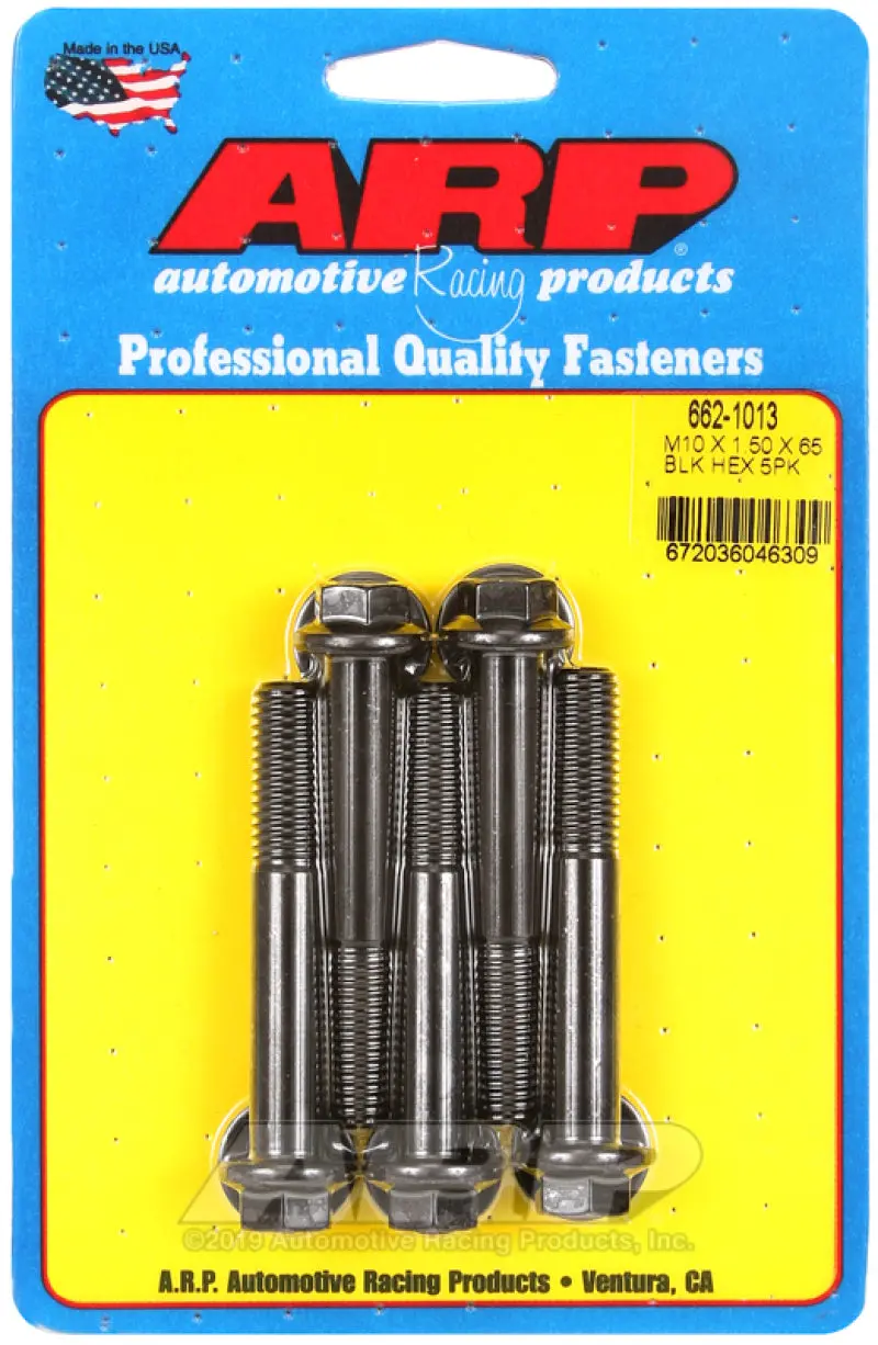 Arp Black Oxide Hex Bolts – M10 X 1.50 X 65Mm, Pack Of 5 1
