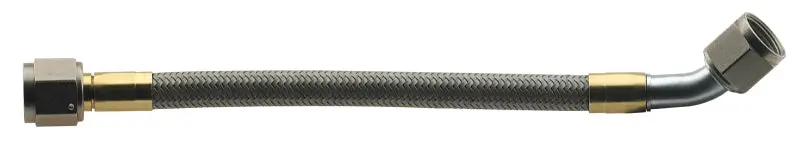 Fragola -6An Stainless Steel Hose Assembly – Straight-To-45° Fitting, 16-Inch Length 1