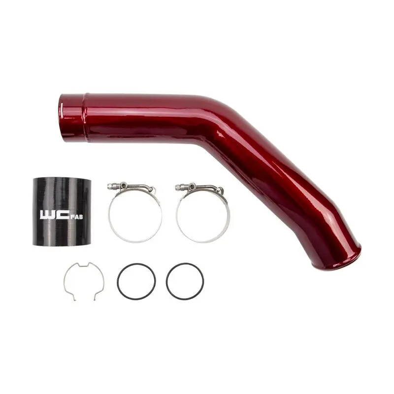 Wehrli 3-Inch Hot-Side Intercooler Pipe For 2015–2024 Ford 6.7L Power Stroke – Chevy Orange Finish 1