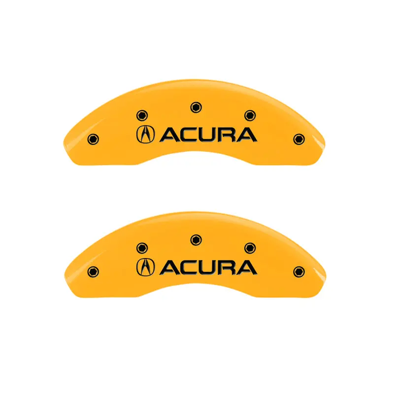 Mgp Engraved 4-Piston Caliper Covers – Front & Rear, Yellow Finish With Black Char For 2005 Acura Nsx 1