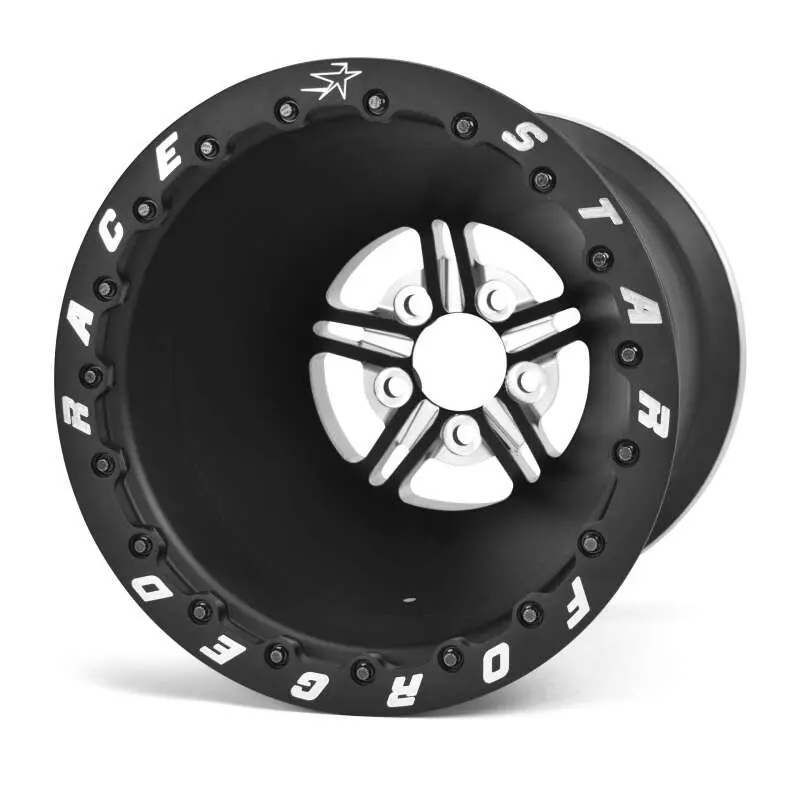 Race Star 63 Pro Forged Drag Wheel – 15X14", 5X4.5" Bolt Circle, 4" Backspace, Black Anodized/Machined 1