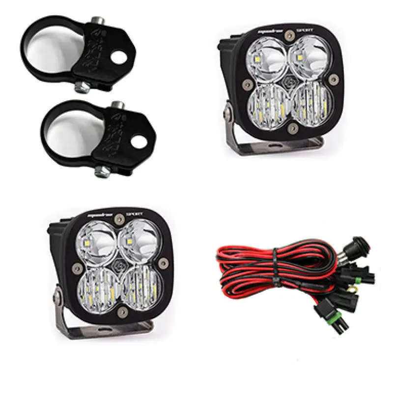 Baja Designs Squadron Sport Polaris Led Light Pods W/ 1.75In Harness/Vertical Mounts Kit 1