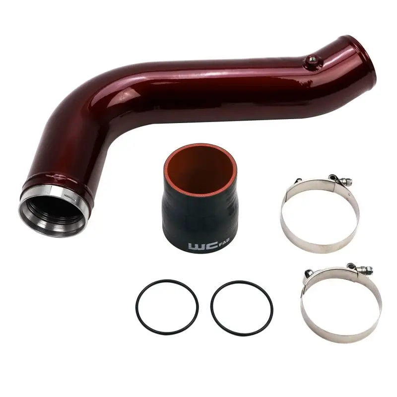 Wehrli Wcfab Red Intercooler Pipe – 3.5" Diameter, Passenger Side, For 2017–2019 Chevrolet 6.6L L5P Duramax 1