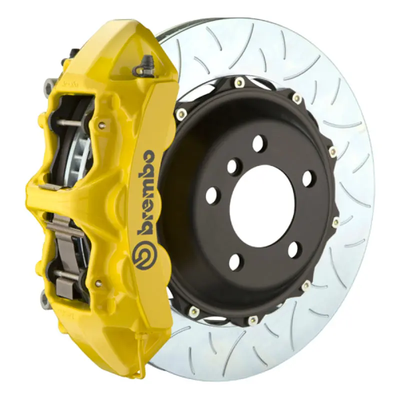 Brembo Gt Big Brake Kit For 2013–2017 Tesla Model S Rwd – 6-Piston Calipers, 380X34Mm Two-Piece Slotted Rotors, Yellow Finish 1