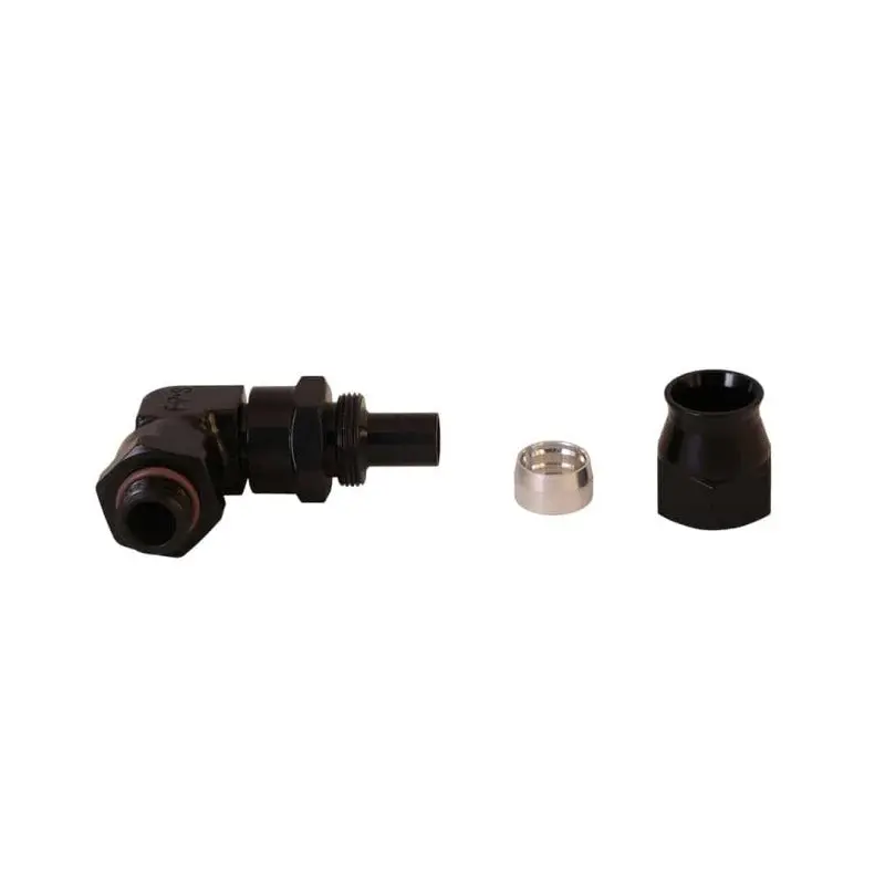 Aeromotive An-06 To An-08 90° Ptfe Hose End – Black Anodized 1