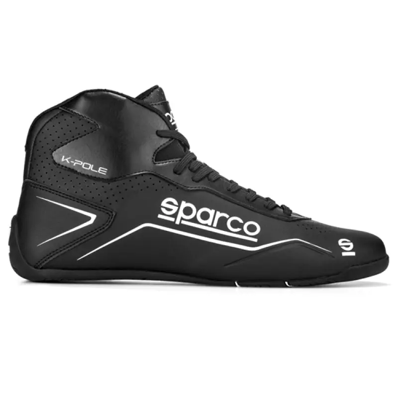Sparco K-Pole Racing Shoe – Size 48, Black/Black Design 1