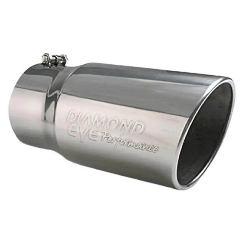 Diamond Eye Bolt-On Exhaust Tip — 5" × 6" × 12", 15-Degree Angle Cut With Embossed Branding 1